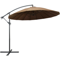 vidaXL Hanging Garden Parasol Taupe 3 m Aluminium Pole