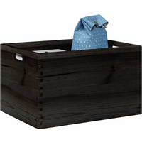vidaXL Wooden Box with Handles Black 40x30x23 cm Solid Wood Pine