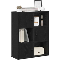 vidaXL Bookcase Black Oak 60x24x76.5 cm Engineered Wood