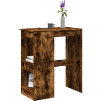 vidaXL Bar Table with Racks Smoked Oak 90x47.5x103.5 cm Engineered Wood