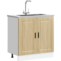 vidaXL Sink Base Cabinet "Porto" Sonoma Oak 80x46x81.5 cm Engineered Wood
