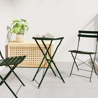 vidaXL Bistro Table Folding Dark green Ø50x71 cm Powder-coated Steel