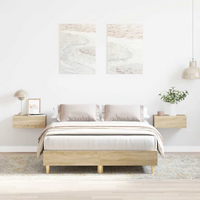 vidaXL Bed Frame No Mattress Sonoma Oak 140x190 cm Engineered Wood