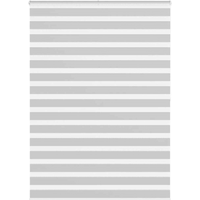 vidaXL Zebra Blind Light Grey 160x200 cm Fabric Width 155.9 cm Polyester