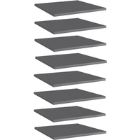 vidaXL Bookshelf Boards 8 pcs High Gloss Grey 40x40x1.5 cm Engineered Wood