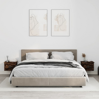 vidaXL Wall-mounted Bedside Cabinets 2 pcs Smoked Oak 41.5x36x28cm