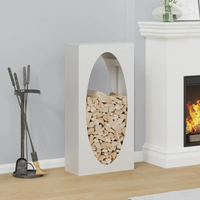 vidaXL Firewood Rack White 50x23x100 cm Cold-rolled steel