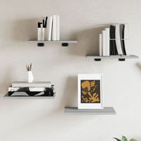 vidaXL Wall Shelves 4 pcs Grey Sonoma 40x30x1.5 cm Engineered Wood