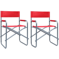 vidaXL Director's Chairs 2 pcs Steel Red