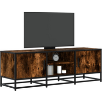 vidaXL TV Cabinet Smoked Oak 120x35x41 cm Engineered Wood and Metal
