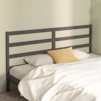 vidaXL Bed Headboard Grey 206x4x100 cm Solid Wood Pine