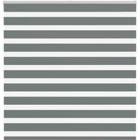 vidaXL Zebra Blind Dark Grey 145x150 cm Fabric Width 140.9 cm Polyester