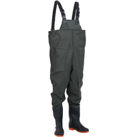 vidaXL Chest Waders with Boots Dark Green Size 45