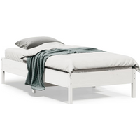 vidaXL Bed Frame without Mattress White 90x190 cm Single Solid Wood Pine