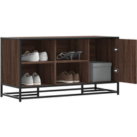 vidaXL Shoe Bench Brown Oak 100x40x53.5 cm Engineered Wood and Metal