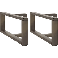 vidaXL Coffee Table Legs T-Shaped 2 pcs Black 70x25x(30-31) cm Steel