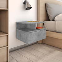 vidaXL Floating Nightstand Concrete Grey 40x31x27cm Engineered Wood