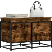 vidaXL Storage Box with Lid Smoked Oak 80x40x51.5 cm Engineered Wood