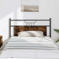 vidaXL Headboard Smoked Oak 100 cm Engineered Wood and Steel