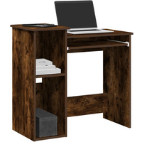 vidaXL Desk with Shelves Smoked Oak 84x40x78 cm Engineered Wood