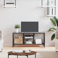 vidaXL TV Cabinet Grey Sonoma 100x35x45 cm Engineered Wood&Iron