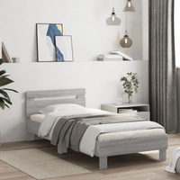 vidaXL Bed Frame without Mattress with Headboard Grey Sonoma 90x200 cm