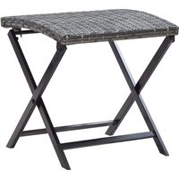 vidaXL Folding Stool Poly Rattan Grey