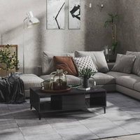 vidaXL Coffee Table High Gloss Grey 103.5x60x35 cm Engineered Wood