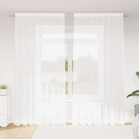 vidaXL Lace Curtain with Curtains Floral White 260x200cm Polyester