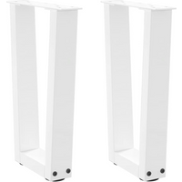 vidaXL Coffee Table Legs V-Shape 2 pcs White 38x(42-43.3) cm Steel