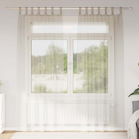 vidaXL Voile Curtain with Curtains 2 pcs Sand 225 x 140 cm Polyester