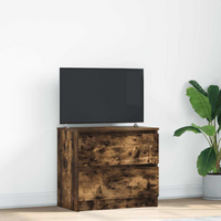 vidaXL TV Cabinet Smoked Oak 60x35x54 cm Engineered Wood