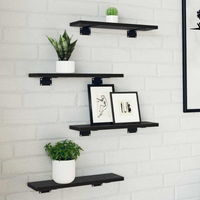 vidaXL Bookshelf Board 4 pcs Black 40 x 10 x 1.5 cm Engineered wood