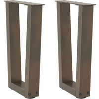 vidaXL Coffee Table Legs V-Shape 2 pcs Natural Steel 38x(42-43.3) cm Steel