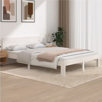 vidaXL Bed Frame without Mattress White Solid Wood Pine 140x200cm