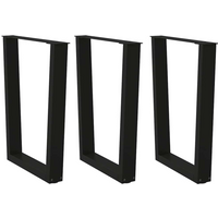 vidaXL Dining Table Legs V-Shape 3 pcs Black 70x(72-73.3) cm Steel