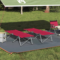 vidaXL Folding Camping Bed 2 pcs Red 62 x 194 x 42 cm Oxford fabric
