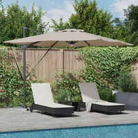 vidaXL Roma Parasol Taupe 286 x 285 x 270 cm Aluminium and Polyester