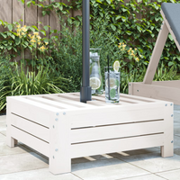 vidaXL Parasol Base Cover White Solid Wood Pine