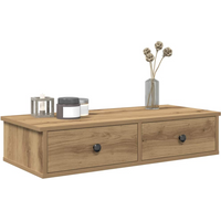 vidaXL Wall Shelf with Drawers Artisian Oak 80x31x17 cm Engineered Wood