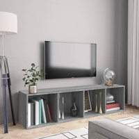 vidaXL Book Cabinet/TV Cabinet Grey Sonoma 143x30x36cm Engineered Wood