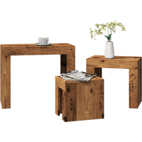 vidaXL Nesting Coffee Tables 3 pcs Old Wood Engineered Wood