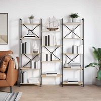 vidaXL Bookshelf Sonoma oak 156 x 25 x 167.5 cm Engineered wood