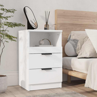 vidaXL Bedside Cabinet White Engineered Wood