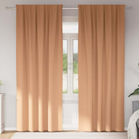 vidaXL Blackout Curtains with Rings 2 pcs Light Brown 245 x 140 cm