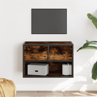 vidaXL TV Cabinet Smoked Oak 60x31x39.5 cm Wood and Metal