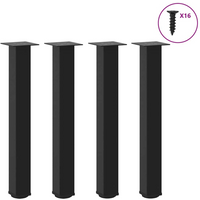 vidaXL Console Table Legs 4 pcs Black 72-74 cm Steel