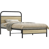 vidaXL Bed Frame without Mattress 90x190 cm Single Sonoma Oak Engineered Wood