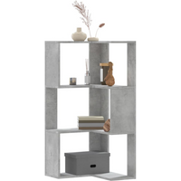 vidaXL Corner Bookcase 3-Tier Concrete Grey 50x50x102 cm Engineered Wood