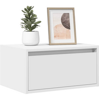 vidaXL Wall-mounted Bedside Cabinet with LED Lights White